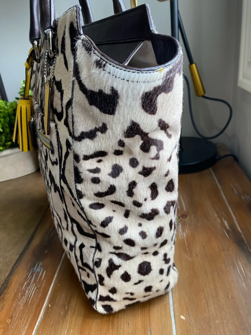 Coach XL Legacy HairCalf Ocelet North South Tote Bag - Picture 11 of 17